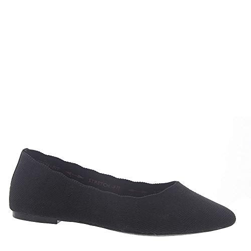 SKECHERS سكيشرز نساء كليو بيويتشد - حذاء باليه مسطح محبوك هندسياً، أسود، 9.5 أمريكي - Image 3