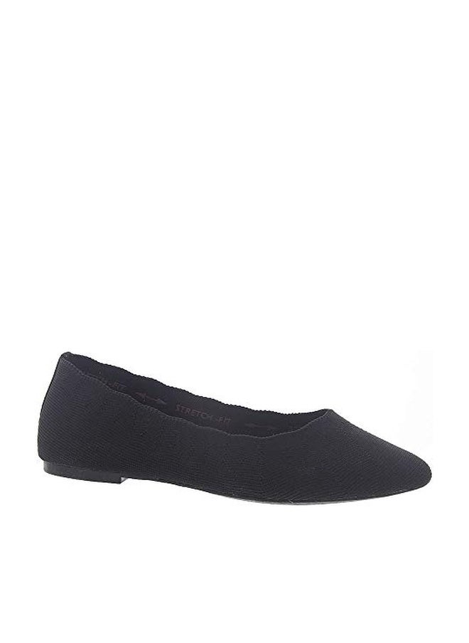 SKECHERS سكيشرز نساء كليو بيويتشد - حذاء باليه مسطح محبوك هندسياً، أسود، 9.5 أمريكي - Image 1