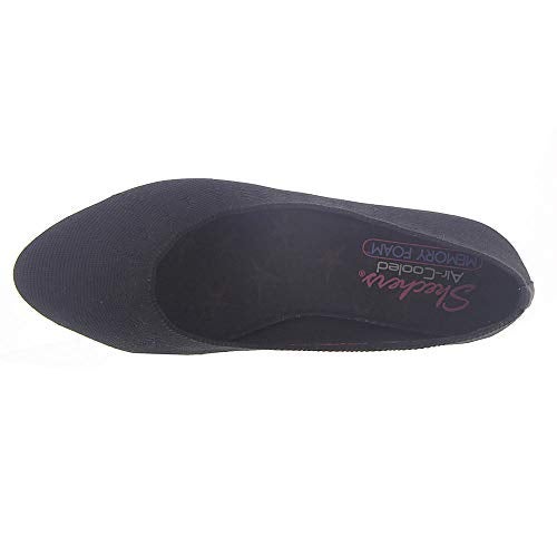 SKECHERS سكيشرز نساء كليو بيويتشد - حذاء باليه مسطح محبوك هندسياً، أسود، 9.5 أمريكي - Image 4