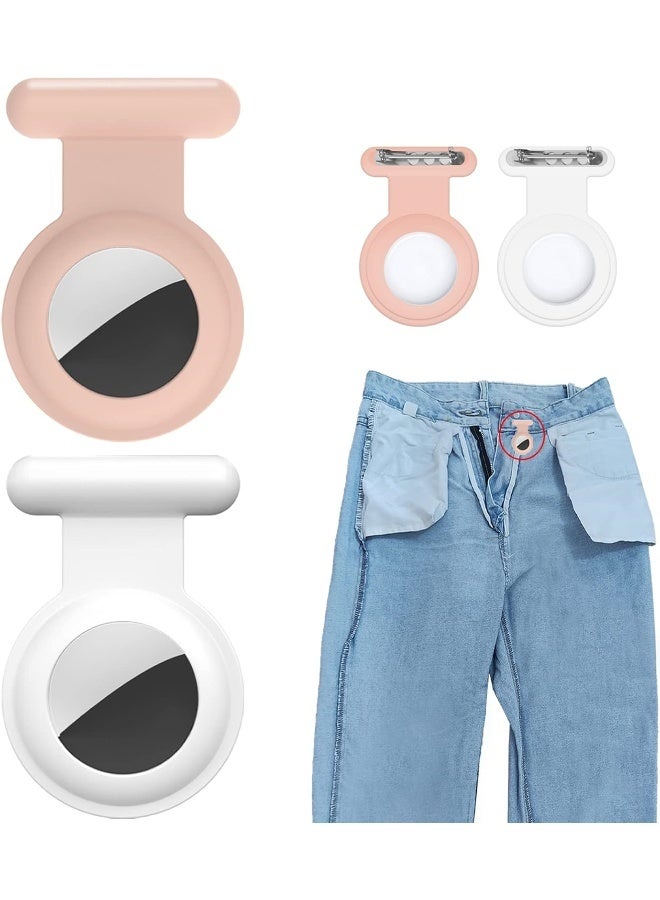 2 Pieces AirTag Holder with Safety, Hidden Wearable AirTag Case with Brooch Clip for Clothes of Kids, Teens, Elder - Image 1