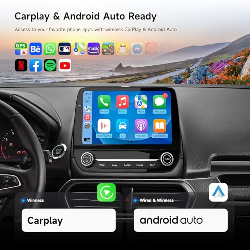 Dasaita 8GB+256GB Car Stereo Radio for Ford EcoSport 2018-2021 with Wireless Carplay Android Auto, 8-Core Android 13 GPS Navigation 9'' Head Unit, Plug & Play, Voice/Knobs/Buttons Control - Image 5