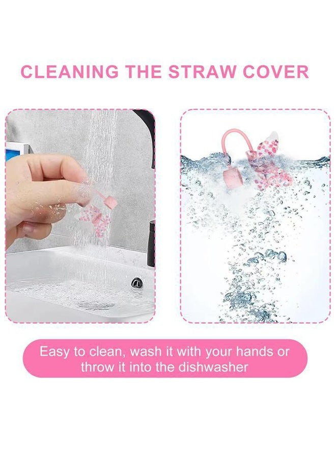 أغطية مصاصات على شكل فراشة، أغطية مصاصات فراشة لطيفة متوافقة مع أكواب ستانلي 30 و40 أونصة بمقبض، ملحقات نصائح شرب سيليكون قابلة لإعادة الاستخدام - Image 3