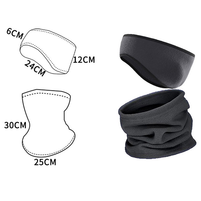 Winter Ear Warmer Headband Ear Muffs and Fleece Neck Gaiter for Winter Skiing - Image 2