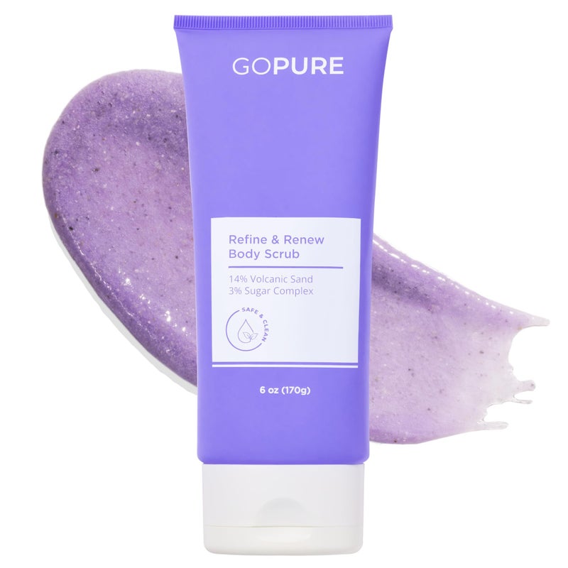 GOPURE Refine & Renew Body Scrub â€“ Smoothing body exfoliator, softens and hydrates the look of rough, dry skin - Image 1