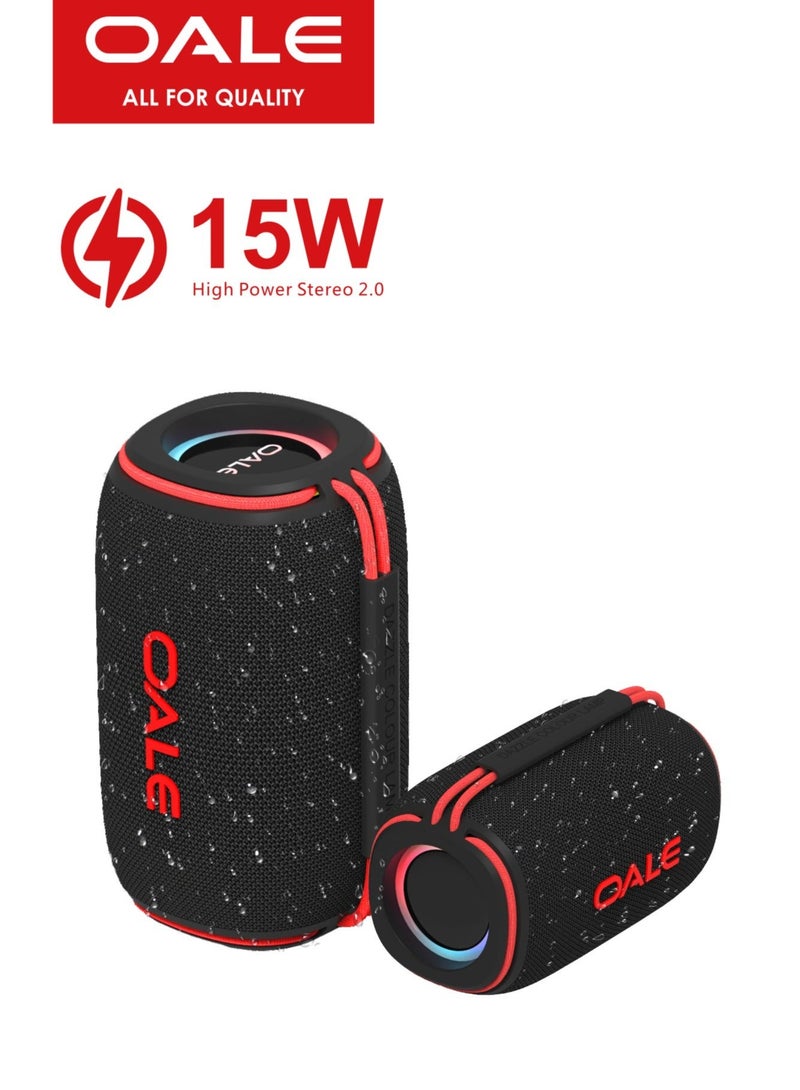 OALE iStudio 500 Speaker, 15W Output, RGB Light, IPX6 Waterproof, 3000mAh Battery, 5–7H Playtime, Handsfree Call, BT5.3, FM, AUX, USB & TF Card Support - Image 3