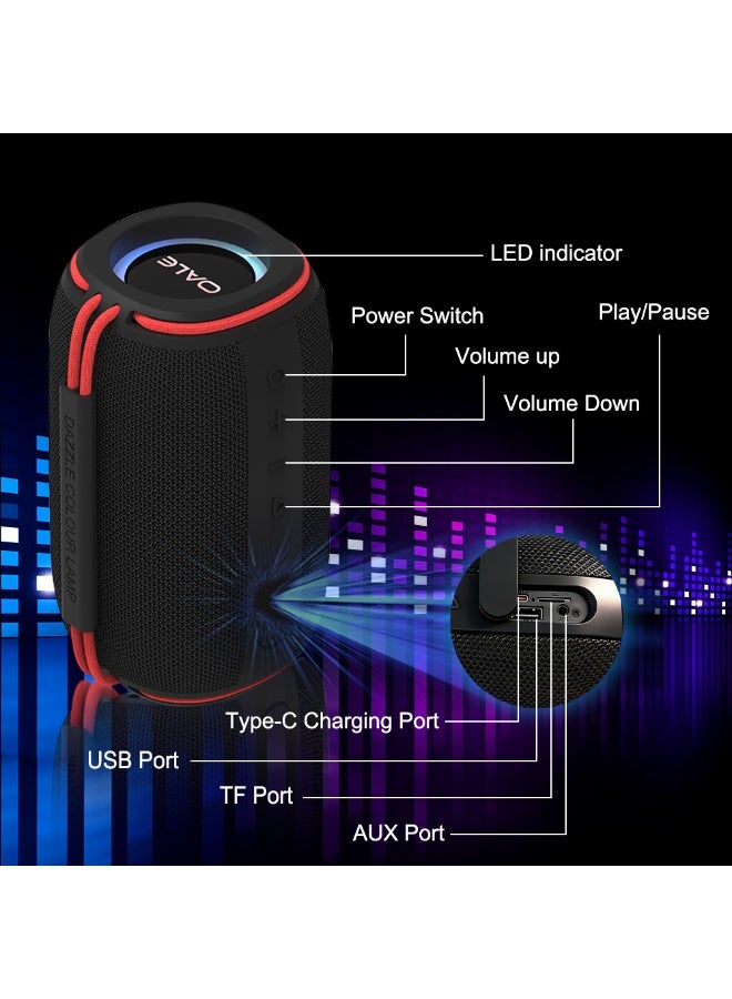 OALE iStudio 500 Speaker, 15W Output, RGB Light, IPX6 Waterproof, 3000mAh Battery, 5–7H Playtime, Handsfree Call, BT5.3, FM, AUX, USB & TF Card Support - Image 5
