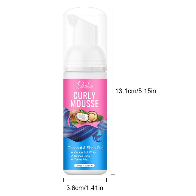Danliss Hair Styling Mousse for Curls, 60ml - Smooths Frizz, Deep Hydration, and Defines Bouncy  Curls - Image 4