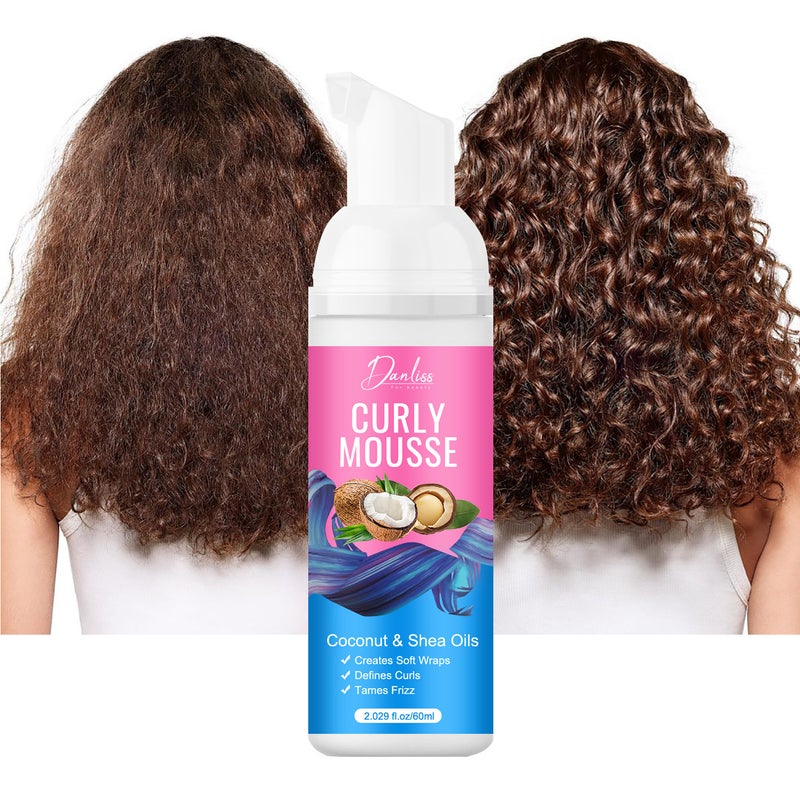 Danliss Hair Styling Mousse for Curls, 60ml - Smooths Frizz, Deep Hydration, and Defines Bouncy  Curls - Image 2