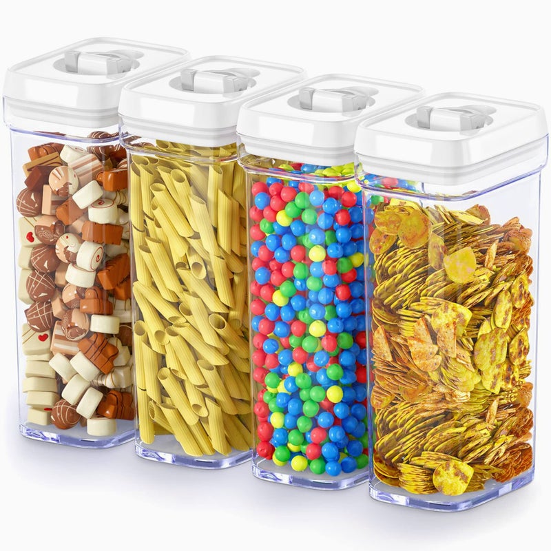 DWÃ‹LLZA KITCHEN DWLLZA KITCHEN Airtight Food Storage Containers - 4 Piece set Air Tight Pantry Storage Containers Clear Kitchen Organization and Storage Set BPA-Free - Keeps your Food Fresh & Dry - Image 1