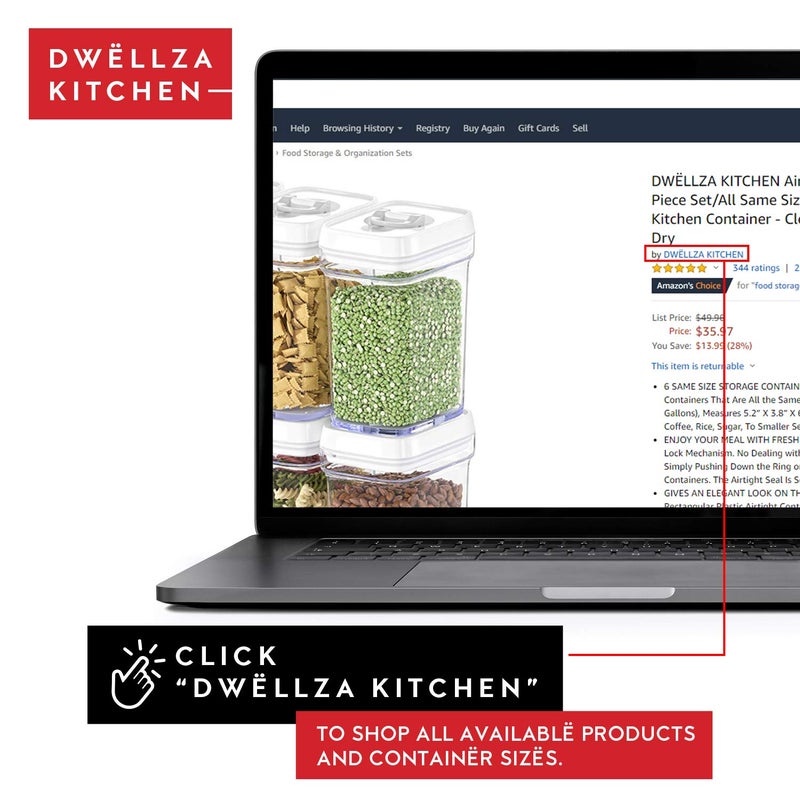 DWÃ‹LLZA KITCHEN DWLLZA KITCHEN Airtight Food Storage Containers - 4 Piece set Air Tight Pantry Storage Containers Clear Kitchen Organization and Storage Set BPA-Free - Keeps your Food Fresh & Dry - Image 3