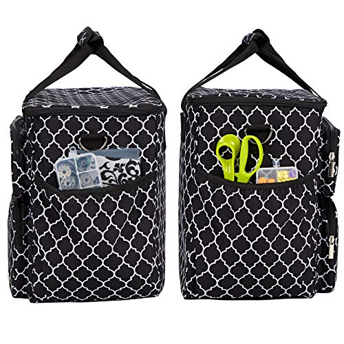 NICOGENA Sewing Machine Carrying Case, Universal Travel Tote Bag with Shoulder Strap for Singer, Brother, Janome and Accessories, Lantern Black - Image 5