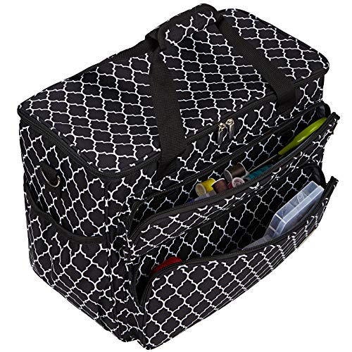 NICOGENA Sewing Machine Carrying Case, Universal Travel Tote Bag with Shoulder Strap for Singer, Brother, Janome and Accessories, Lantern Black - Image 3