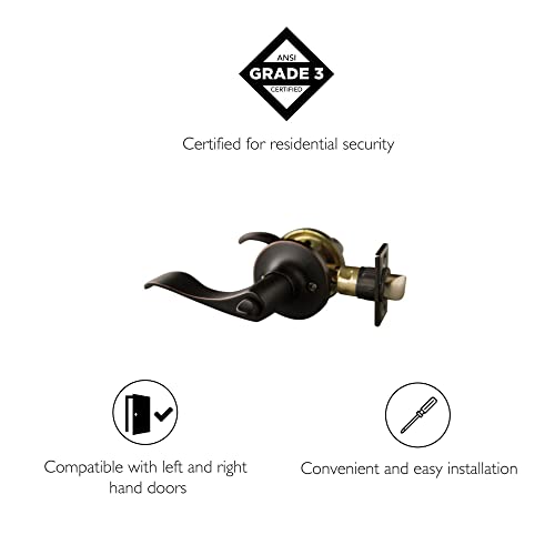 Design House 728006 Stratford 6-Way Universal Privacy Bed and Bath Door Lever Oil Rubbed Bronze - Image 3