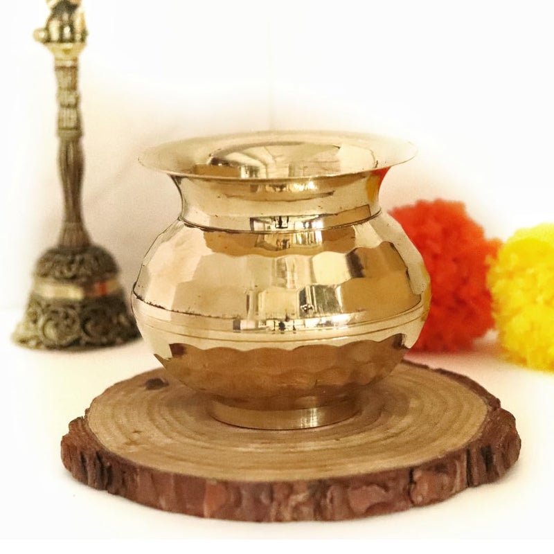 The Spiritual Living The Spiritual Living Brass Lota for Puja 3 Inch Pooja Samagri Lotta for Pooja Water Karwachauth Lota Lota for Shivling Lota for Puja Small Size Pital Kalash for Pooja  - Image 1