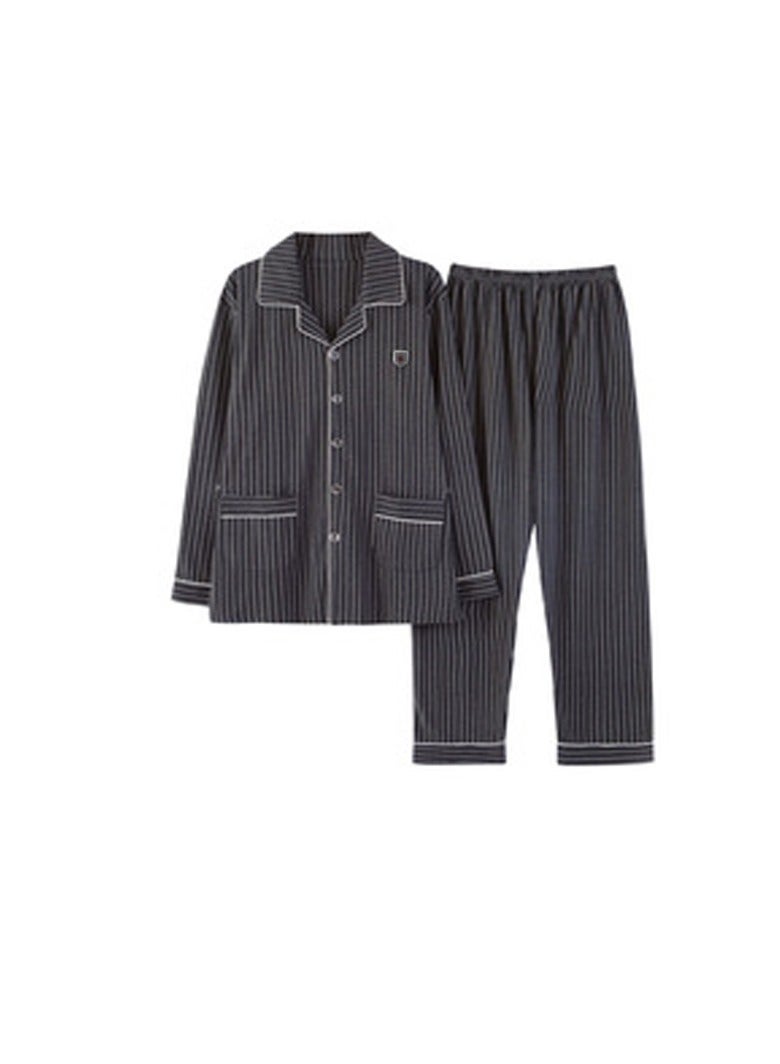 Men's Pajama Set, Cotton Long Sleeve Two-Piece Casual Pajamas - Image 1