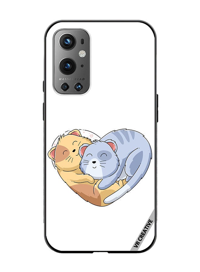 VR CREATIVE غطاء حماية لهاتف OnePlus 9 Pro بتصميم كلوفر كات متعدد الألوان - Image 1