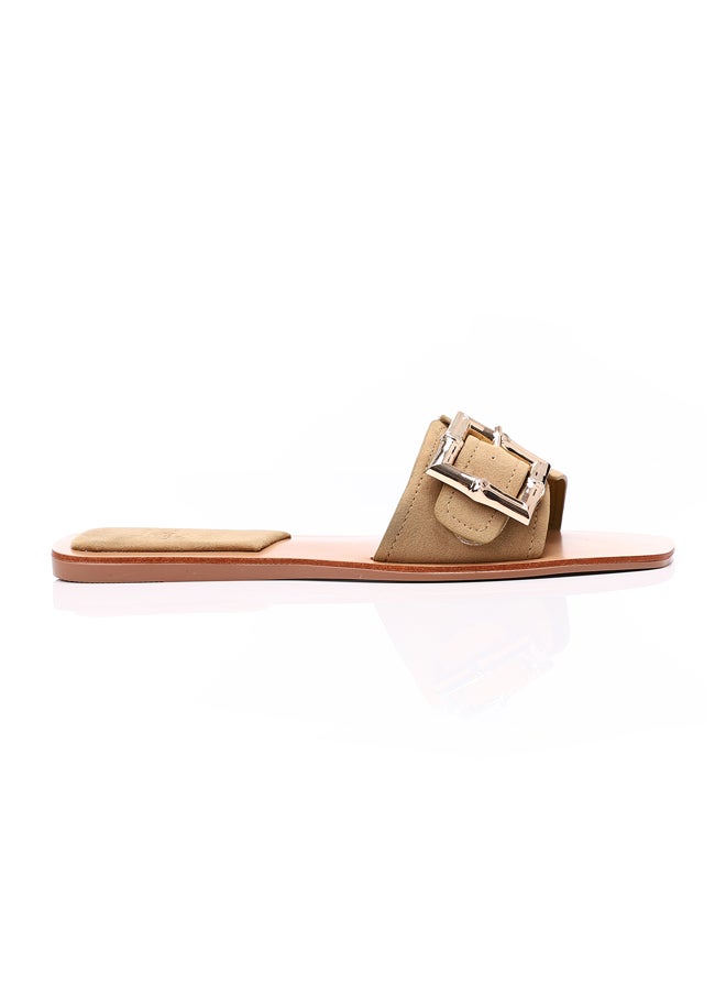 DejaVu - Elegant Suede Slipper With Square Buckle - Image 1