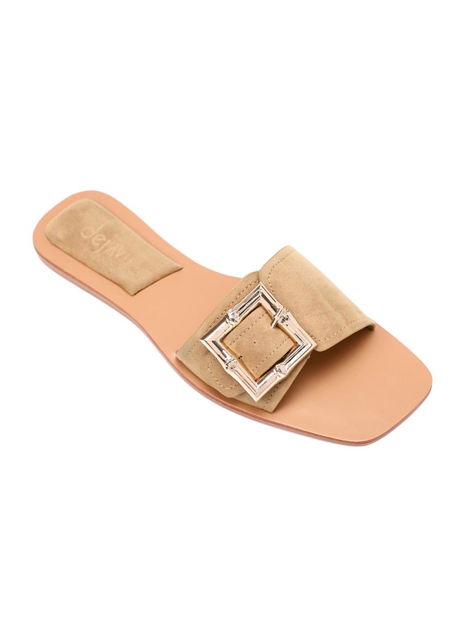 DejaVu - Elegant Suede Slipper With Square Buckle - Image 1