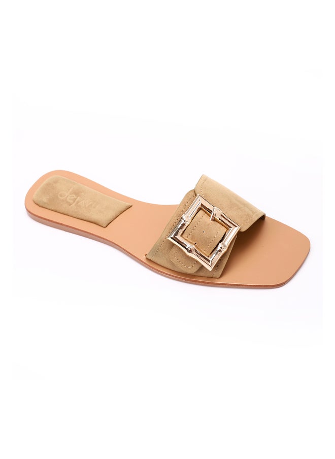 DejaVu - Elegant Suede Slipper With Square Buckle - Image 1