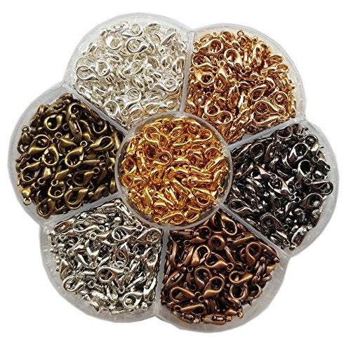 Chenkou Craft 1 Box Around 700pcs 7 Colors Lobster Clasp Jewelry Making Repairing 10x5mm