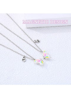 Generic Plated Silver Butterfly Pendant Friendship Necklace, Dainty BFF Stainless Steel Anti Fading Metal Necklace Set, Matching Friends Necklace Jewelry Gift (Colorful)  - Image 5
