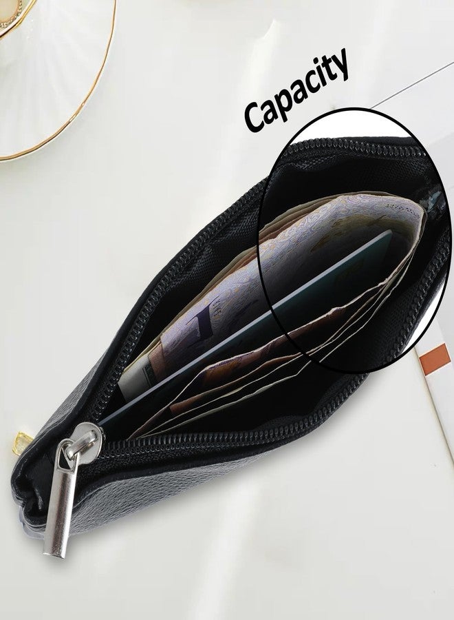 oruola محفظة نقود معدنية من الجلد الأسود من أورولا، 3 قطع، بسحاب، للرجال، محفظة نقود معدنية محمولة من جلد البولي يوريثان، 4.7 × 3.2 بوصة، محفظة صغيرة للعملات المعدنية، محفظة صغيرة للنقود المعدنية للنساء والرجال، مناسبة لبطاقات الائتمان والأوراق النقدية المطوية وبطاقة الهوية والمفاتيح وسماعات الرأس وأحمر الشفاه - Image 5