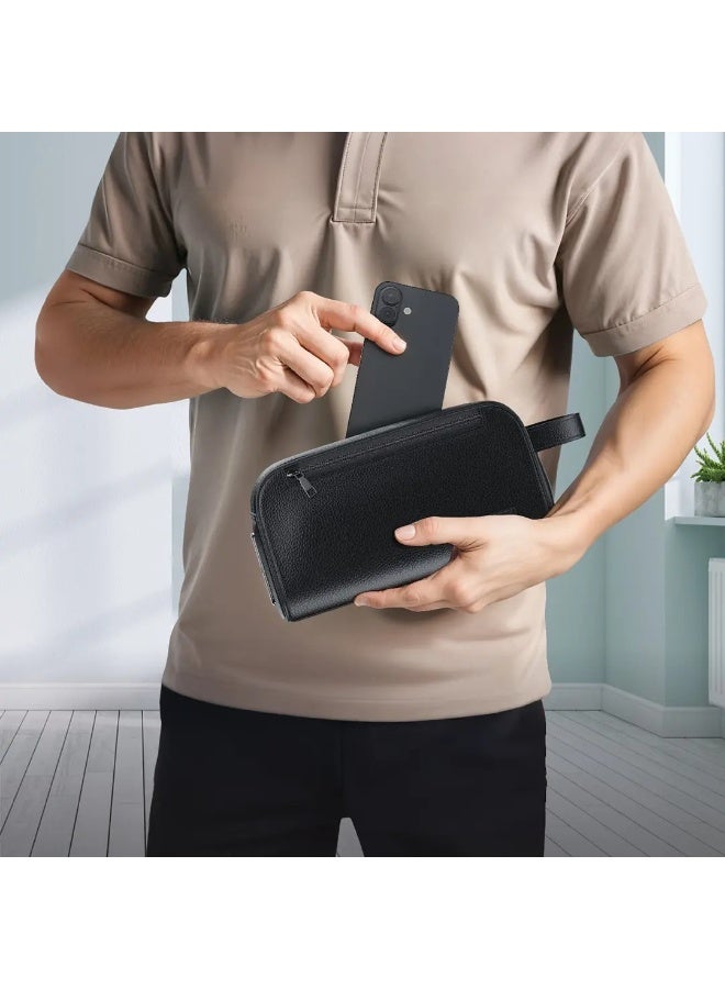 GREEN LION Liora Fingerprint Bag – Anti-Theft Smart PU Leather Pouch with Quick Biometric Lock, Multiple Compartments, Travel-Friendly Design for Secure Everyday Use – Black - Image 3