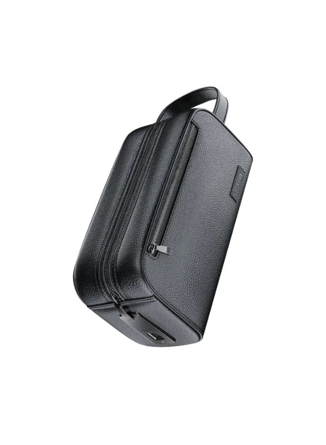 GREEN LION Liora Fingerprint Bag – Anti-Theft Smart PU Leather Pouch with Quick Biometric Lock, Multiple Compartments, Travel-Friendly Design for Secure Everyday Use – Black - Image 1