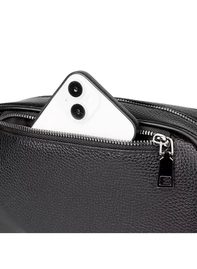 GREEN LION Liora Fingerprint Bag – Anti-Theft Smart PU Leather Pouch with Quick Biometric Lock, Multiple Compartments, Travel-Friendly Design for Secure Everyday Use – Black - Image 4