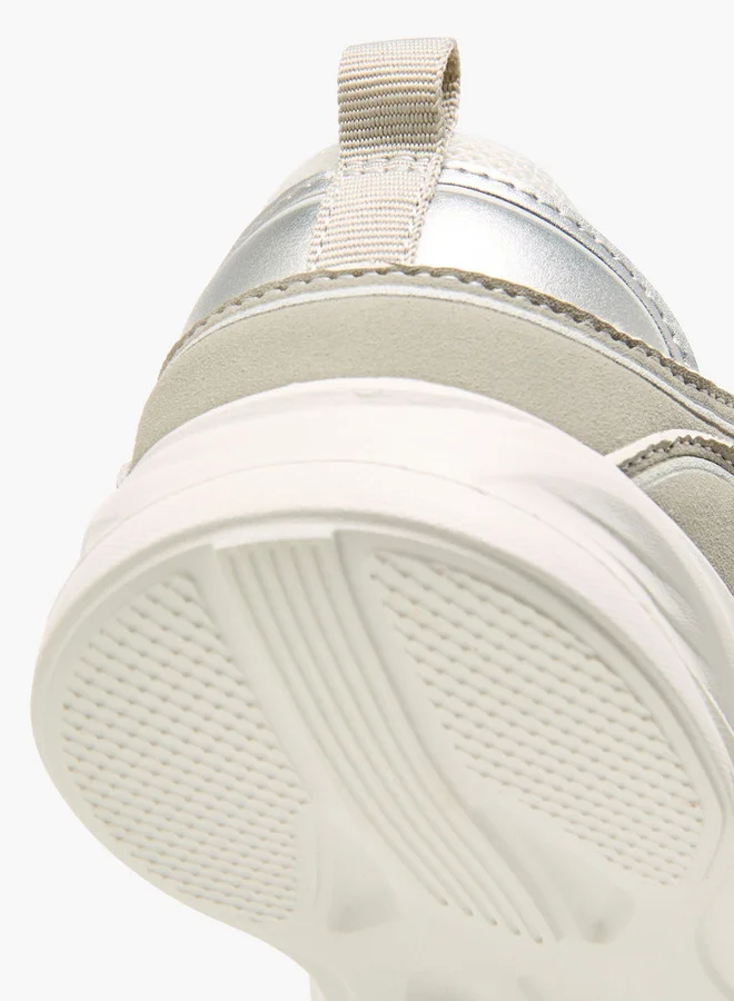 لي كوبر Girls' Panelled Sneakers with Hook and Loop Closure