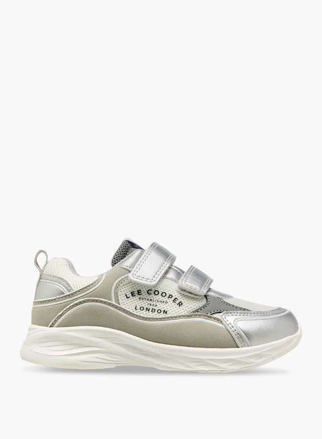 لي كوبر Girls' Panelled Sneakers with Hook and Loop Closure