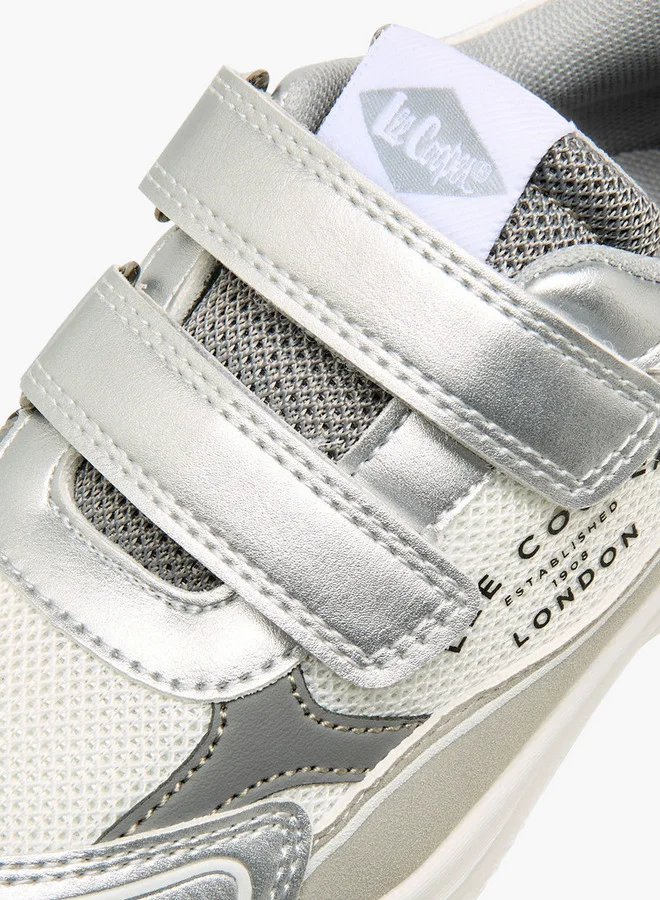 لي كوبر Girls' Panelled Sneakers with Hook and Loop Closure