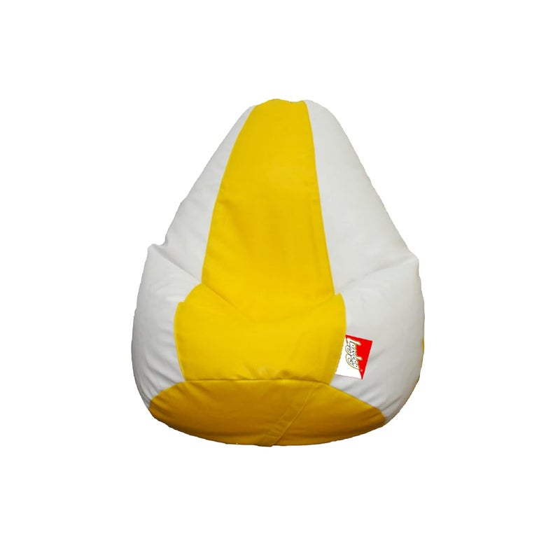 LAZYBAG Bean Bag Chair Furniture for Kids XXXXL Bean Bag Cover Playing Video Games or Relaxing for classrooms daycares Libraries or Work from Home Yellow and White 4XL Size - Image 1