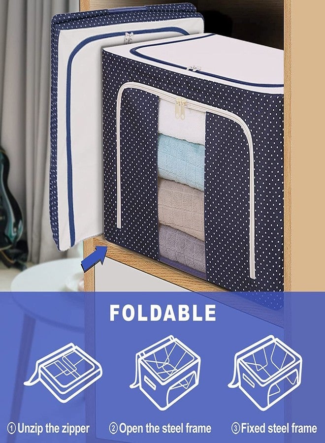 GS E-Com Clothes Storage Box for Wardrobe Foldable Steel Frame | Cloth Organizer Box for Saree, Shirts, Blankets (24 Litre, Pack Of 1) - Image 2