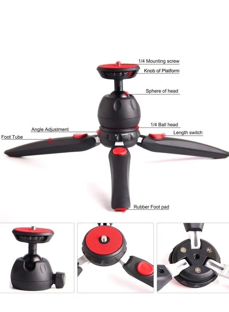 Jmary MT35 Mini Tripod Compact Desk Tripod for Camera Lightweight Table Top Stand 2-section Black - Image 4