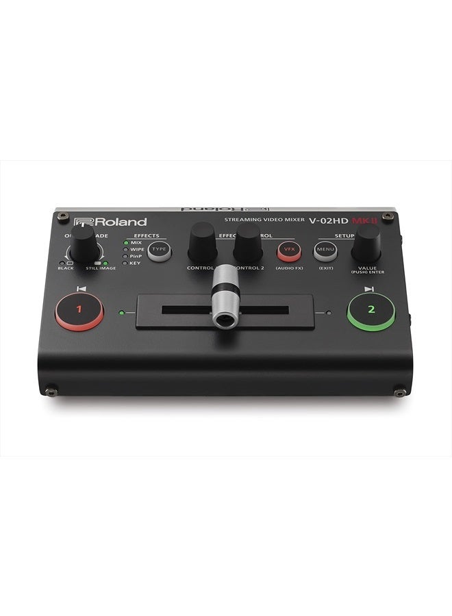 Roland V-02HD MK II – خلاط فيديو للبث المباشر – أسهل حل للبث المباشر بكاميرتين في العالم. مثالي للمعلمين عبر الإنترنت، اللاعبين، العبادة وجميع صانعي المحتوى الآخرين. - Image 1