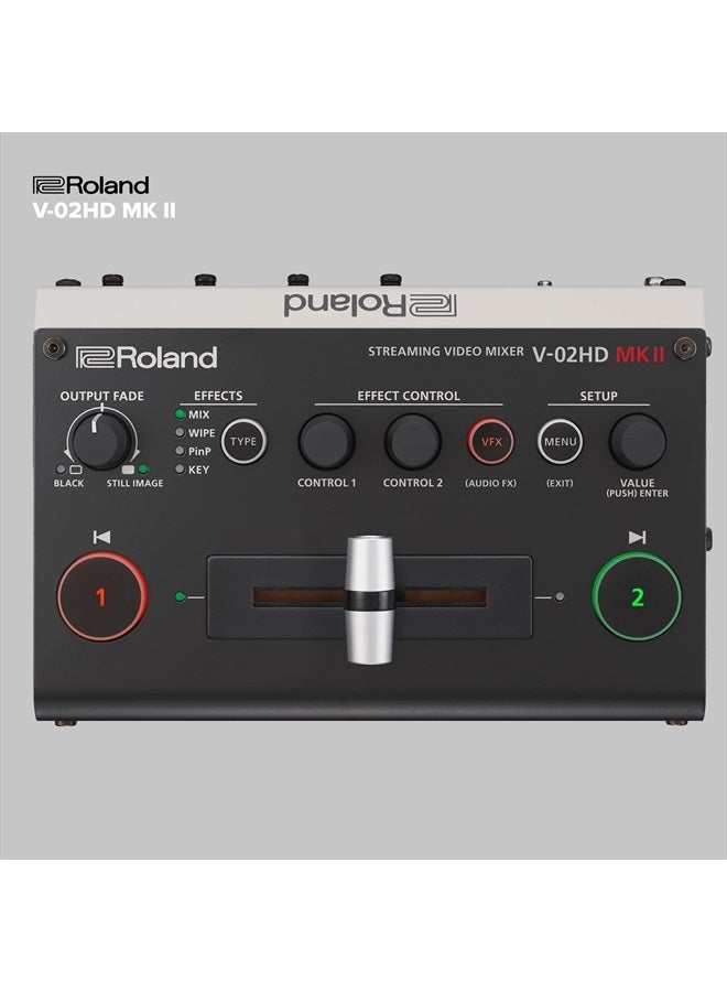 Roland V-02HD MK II – خلاط فيديو للبث المباشر – أسهل حل للبث المباشر بكاميرتين في العالم. مثالي للمعلمين عبر الإنترنت، اللاعبين، العبادة وجميع صانعي المحتوى الآخرين. - Image 2