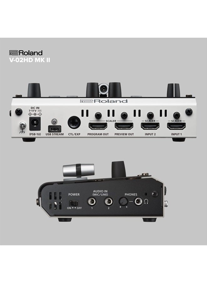 Roland V-02HD MK II – خلاط فيديو للبث المباشر – أسهل حل للبث المباشر بكاميرتين في العالم. مثالي للمعلمين عبر الإنترنت، اللاعبين، العبادة وجميع صانعي المحتوى الآخرين. - Image 3