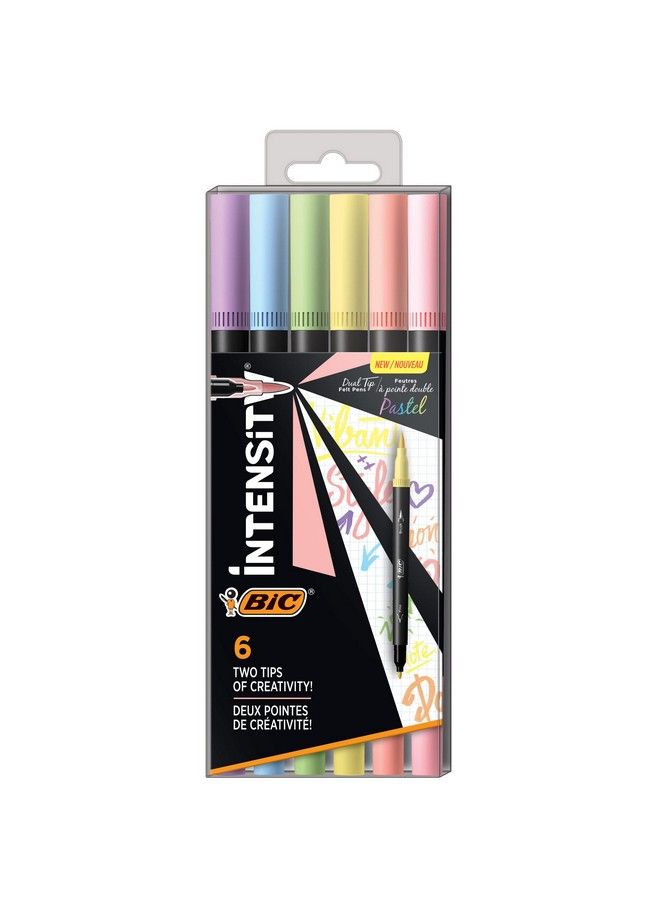 Bic أقلام تحديد مزدوجة بطرف شعري 6 عدّ عبوة متنوعة من أقلام الشعر الرقيق للتلوين للكبار ومجموعات الأنشطة - Image 2