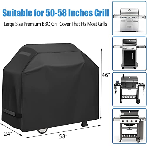 YOTOM Grill Cover, Waterproof BBQ Grill Cover, 58 inch Rip-Proof and Anti-UV Barbecue Gas Grill Cover Compatible for Weber Char-Broil Nexgrill Grills and More - Image 3