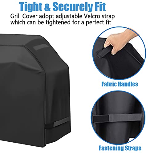 YOTOM Grill Cover, Waterproof BBQ Grill Cover, 58 inch Rip-Proof and Anti-UV Barbecue Gas Grill Cover Compatible for Weber Char-Broil Nexgrill Grills and More - Image 2