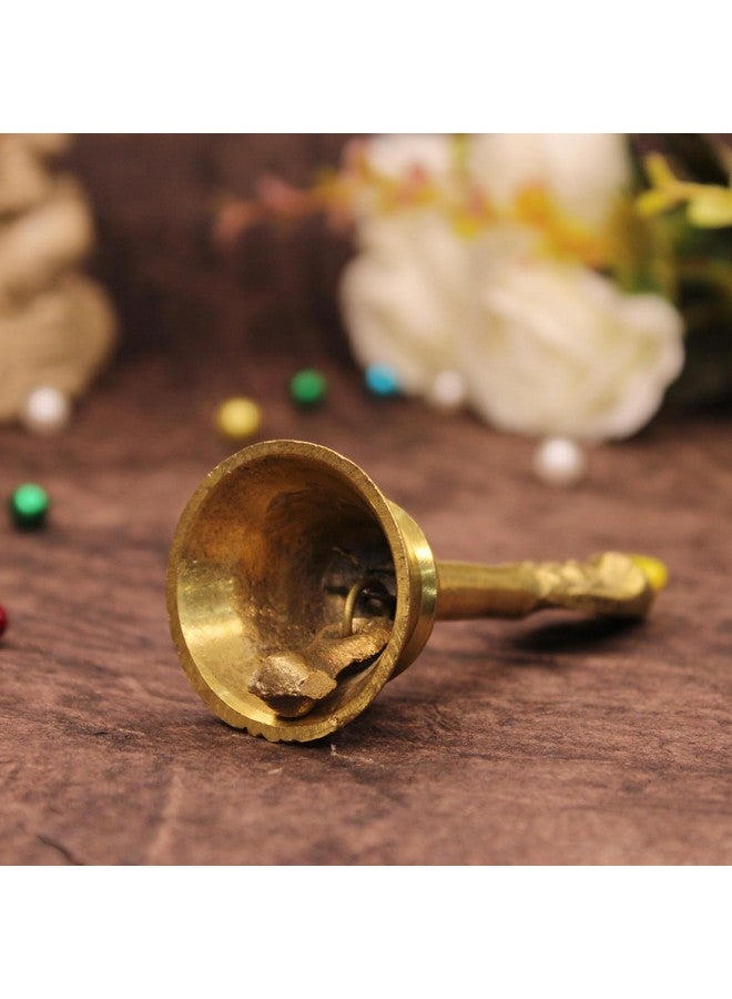 Confidence Brass Made Ghanti Pooja Bell with Good Sound for Positive Energy Golden 25 Gram Pack of 1 (Big) - Image 4