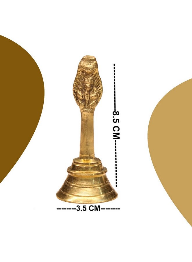 Confidence Brass Made Ghanti Pooja Bell with Good Sound for Positive Energy Golden 25 Gram Pack of 1 (Big) - Image 2