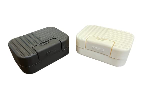 Flywind Sonal Spring Useful Portable Waterproof Leakproof Travel Soap Box Case Holder | Plastic Soap Case Box Holder Dish Container for Bathroom Outdoors Travel Home Use (Beige & Brown) - Image 1