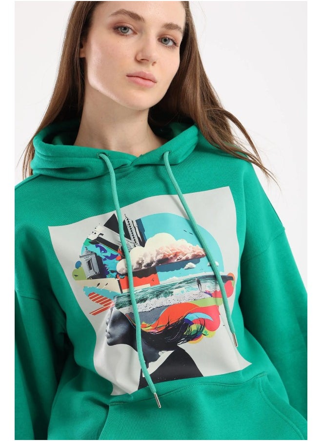 Fit Freak - Artwork Print Oversized Hoodie - Image 1