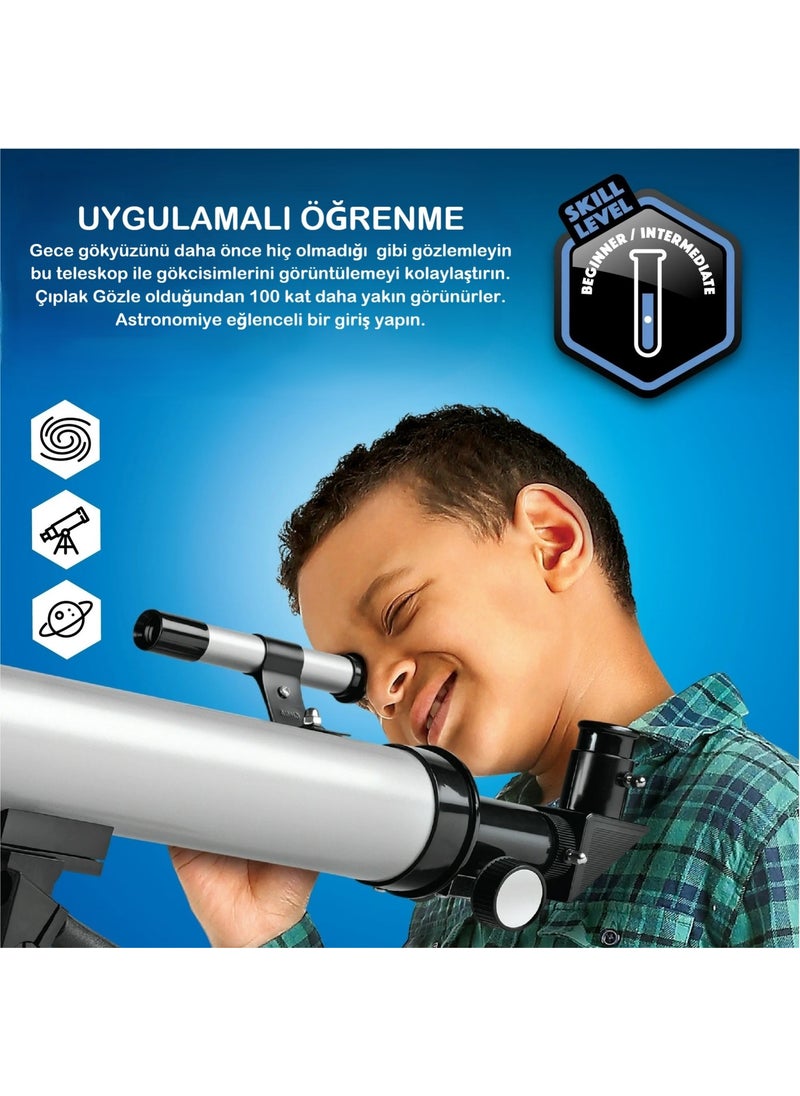 DUHALINE Telescope 100x Zoom 50MM Educational Astronomical Space Nature Moon Observation Telescope + Tripod  - Image 4