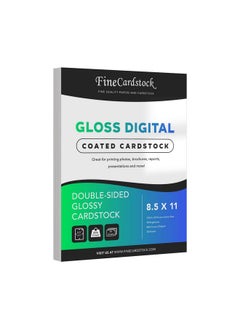 S Superfine Printing Doublesided Heavyweight Gloss Digital C2S Cardstock Perfect For Color Laser Printing Flyers Brochures Photos | 8.5" X 11" | 80Lb Cover | Acid Free Glossy Coated On Both Sides | 50 Sheets  - Image 1