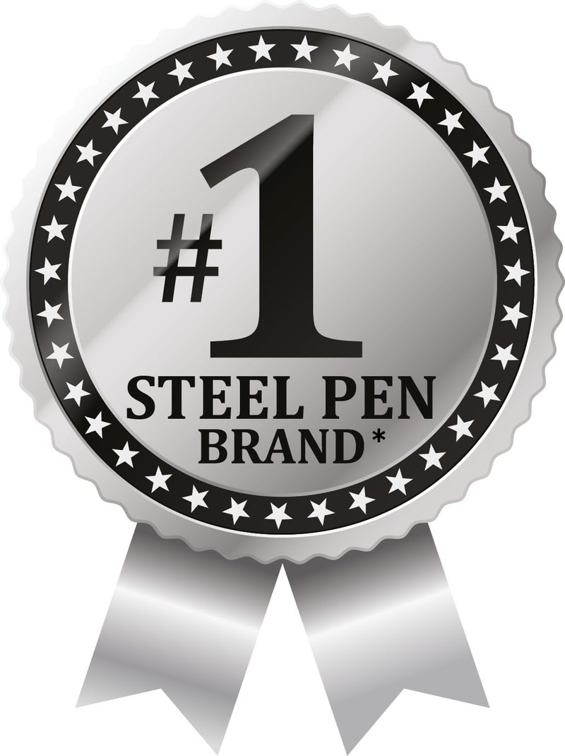 Zebra Pen F-701 Retractable Ballpoint Pen, Stainless Steel Barrel, Fine Point, 0.8mm, Black Ink, 4-Pack with Refills - Image 2