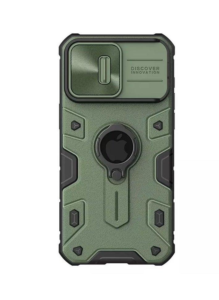 Nillkin CamShield Armor case for Apple iPhone 15 Pro 6.1 (2023) (with LOGO cutout)-Dark Green - Image 1