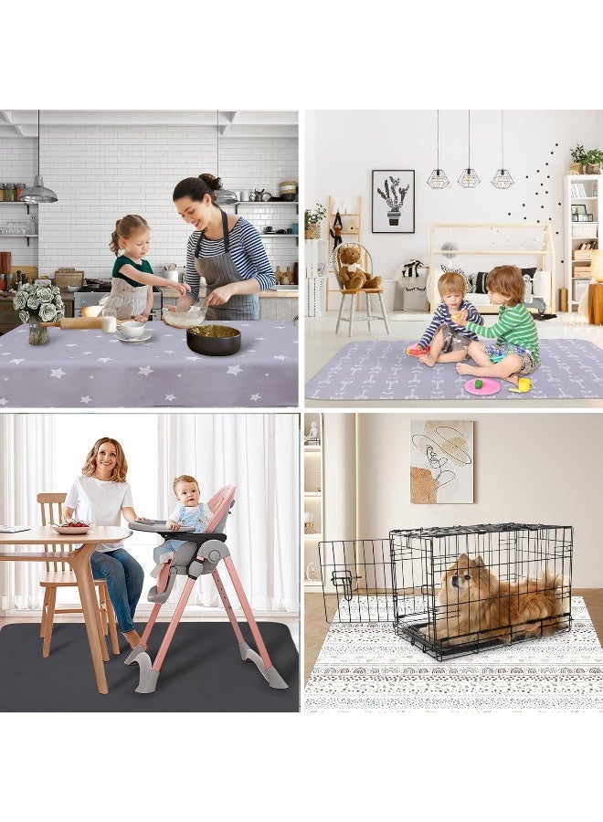 WOMUMON 51" Splat Mat for Under High Chair/Arts/Crafts, Baby Washable Spill Mat Waterproof Anti-Slip Floor Splash Mat, Portable Play Mat and Table Cloth - Image 5
